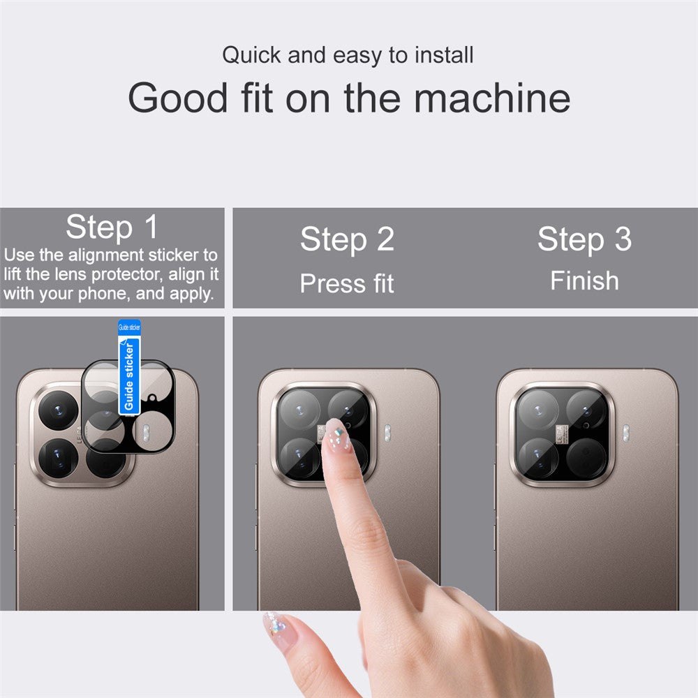 IMAK För Xiaomi 15T Pro Kameralinsskydd Härdat Glas HD Klar Linsfilm (Svart Version)