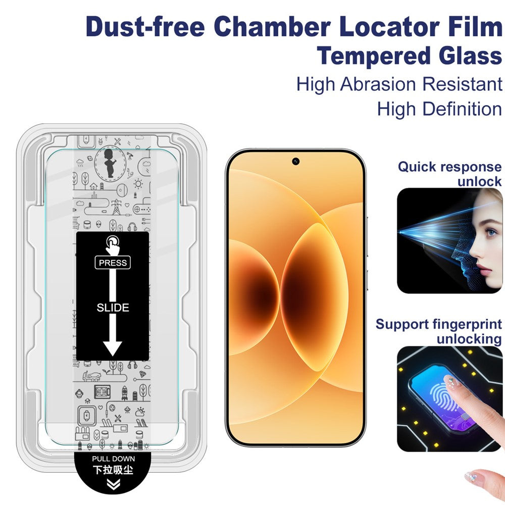 IMAK H Series For Xiaomi 17 / 17 Pro Tempered Glass Screen Protector Easy Installation Film with Auto Dust-Remove Tool Kit (NOT Complete Covering) (Fingerprint Unlock)