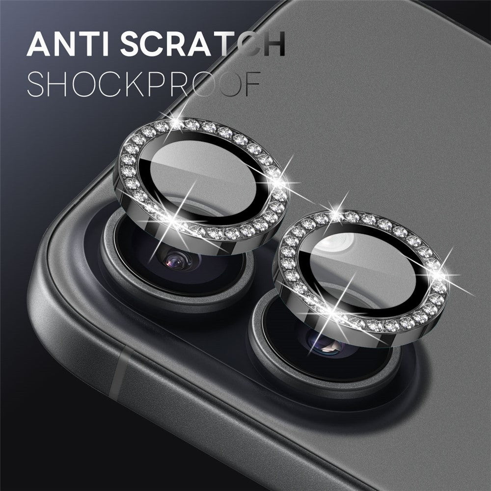 NORTHJO For iPhone 17 Kameralinsebeskytter Rhinestone Ring Hærdet Glas Linsefilm