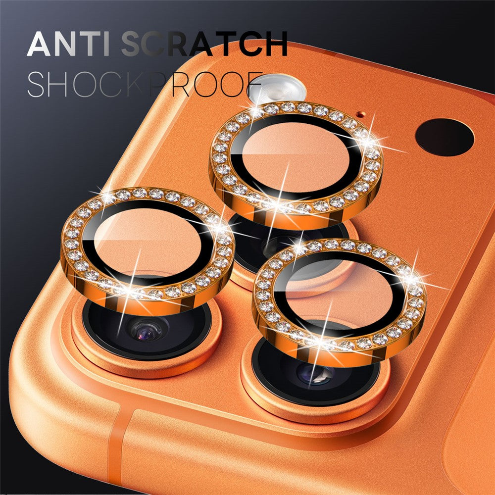 NORTHJO For iPhone 17 Pro  /  17 Pro Max Camera Lens Protector Rhinestone Ring Tempered Glass Lens Film
