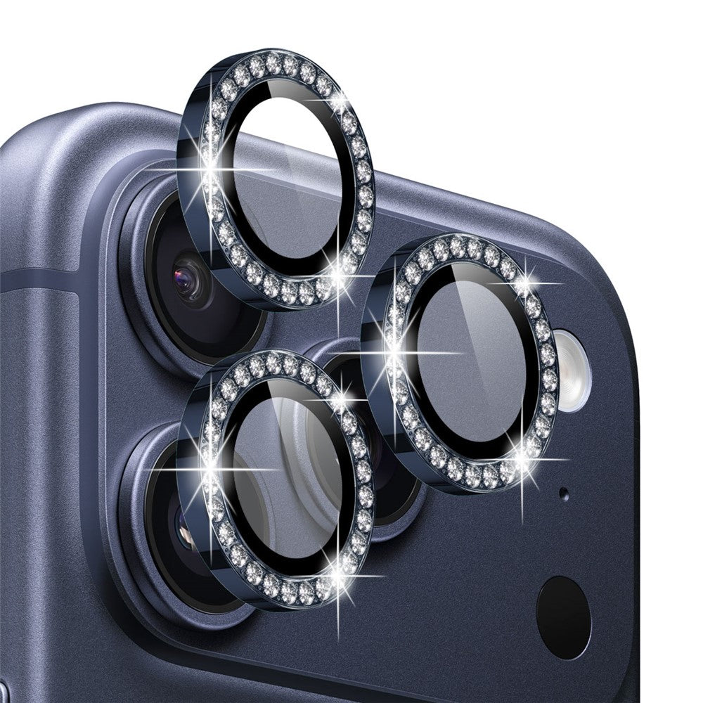 NORTHJO For iPhone 17 Pro  /  17 Pro Max Camera Lens Protector Rhinestone Ring Tempered Glass Lens Film