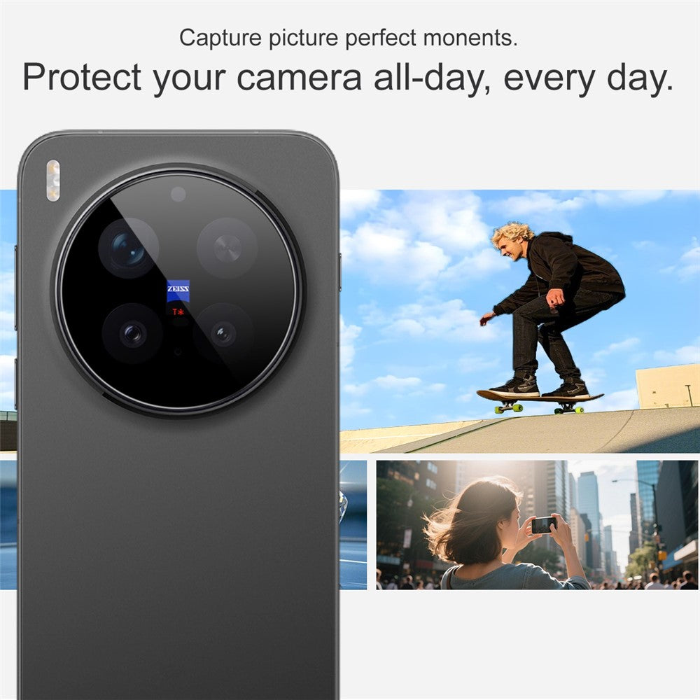 IMAK For vivo X300 Pro 5G Full Coverage Camera Lens Protector Tempered Glass HD Clear Lens Film (Black Version)