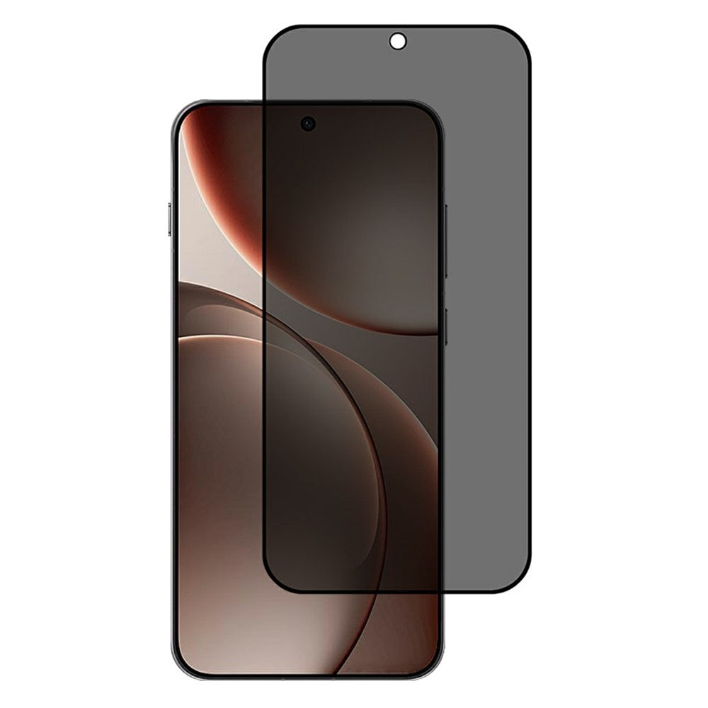 Oppo Find X9 5G Skärmskydd Silk Print Full Glue Anti-Spy Härdat Glas Film (Fingeravtryckslåsning)