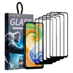 GÖR SOM DU VILL 5 st. skärmskydd för Samsung Galaxy A04e 4G / A04 4G (164,4 mm) / A04s 4G (164,7 mm) silkestryck helhäftande hög aluminium-kisel glasfilm
