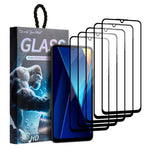 DO AS YOU WISH 5Pcs For Xiaomi Poco C65 4G Screen Protector Silk Printing Full Glue High Aluminum-silicon Glass Film