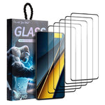 DO AS YOU WISH 5Pcs For Xiaomi Poco X6 Pro 5G Screen Protector Silk Printing Full Glue High Aluminum-silicon Glass Film