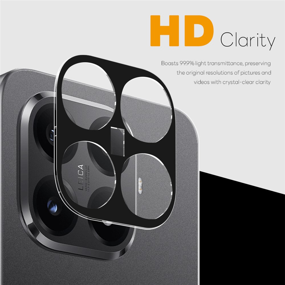 NORTHJO For Xiaomi 15T Pro Camera Lens Protector Black Silk Printing 3D Clear Tempered Glass Lens Film