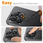 NORTHJO For Xiaomi 15T Pro Camera Lens Protector Black Silk Printing 3D Clear Tempered Glass Lens Film