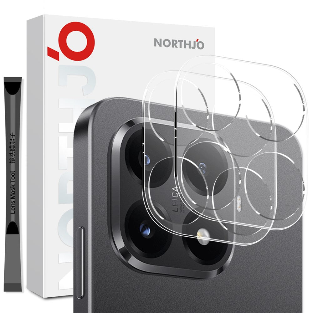 NORTHJO 2Pcs For Xiaomi 15T Pro Tempered Glass Full Coverage Camera Lens Protector Clear 3D Integrated Full Coverage