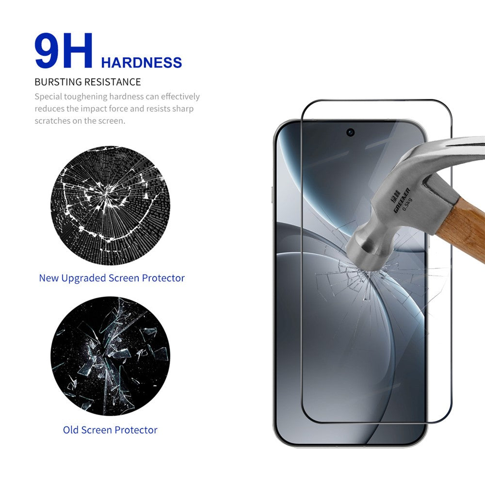 RURIHAI 10Pcs For Oppo Find X9 5G Full Glue Screen Protector High Aluminium Silicon Glass Film, Ultrasonic Fingerprint Unlock