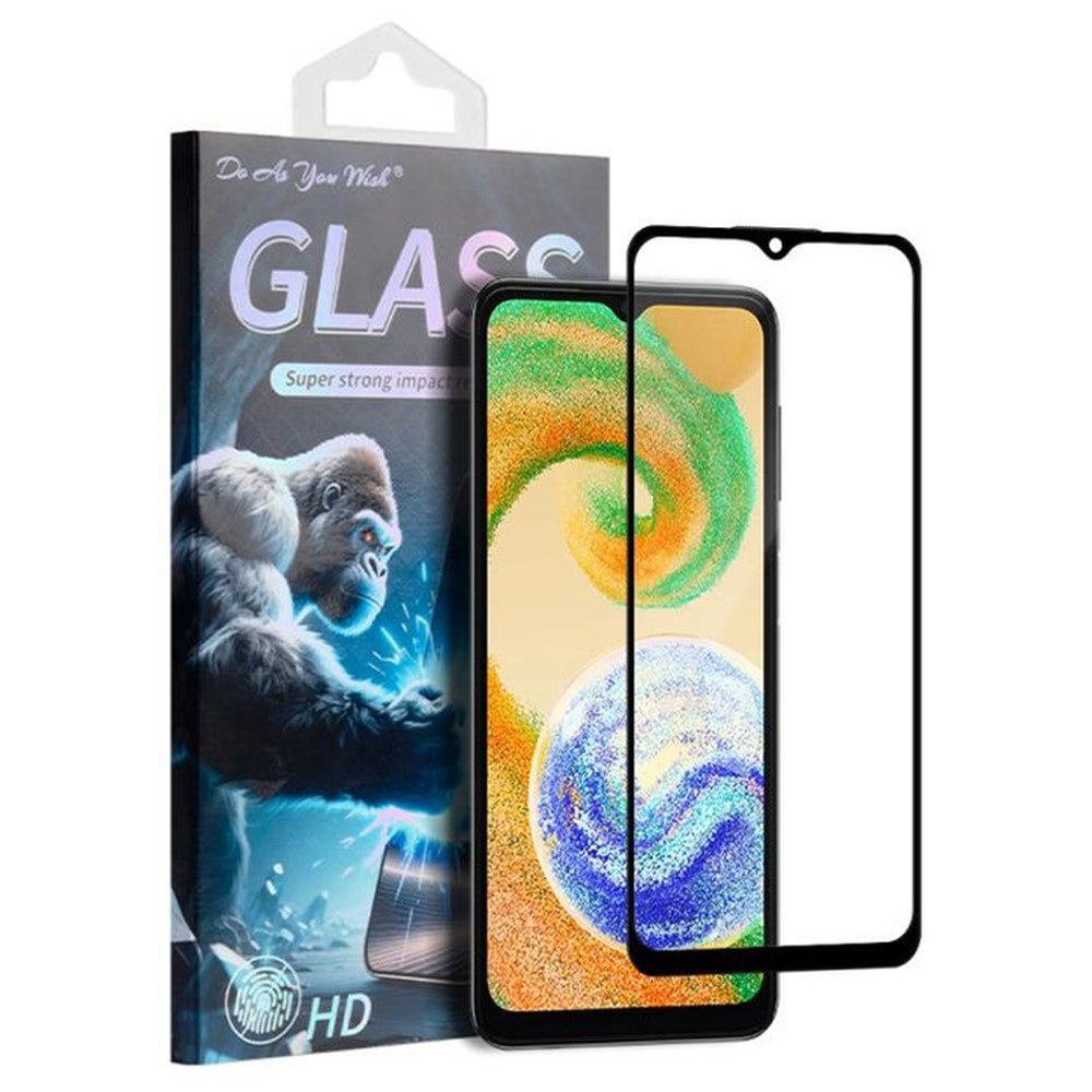 GÖR SOM DU VILL Skärmskydd för Samsung Galaxy A04 4G (164.4mm) / A04e 4G / A04s 4G (164.7mm) Silkestryck Helklistrad Hög Aluminium-Kisel Glasfilm