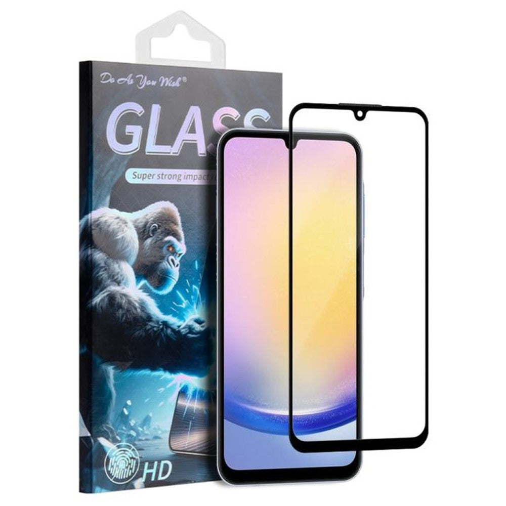 GØR SOM DU VIL-skærmbeskyttelse til Samsung Galaxy A25 5G (Global) (161 mm) / A15 5G / A15 4G, silketrykt film med fuld klæbeflade af højstyrke aluminiumsilikatglas