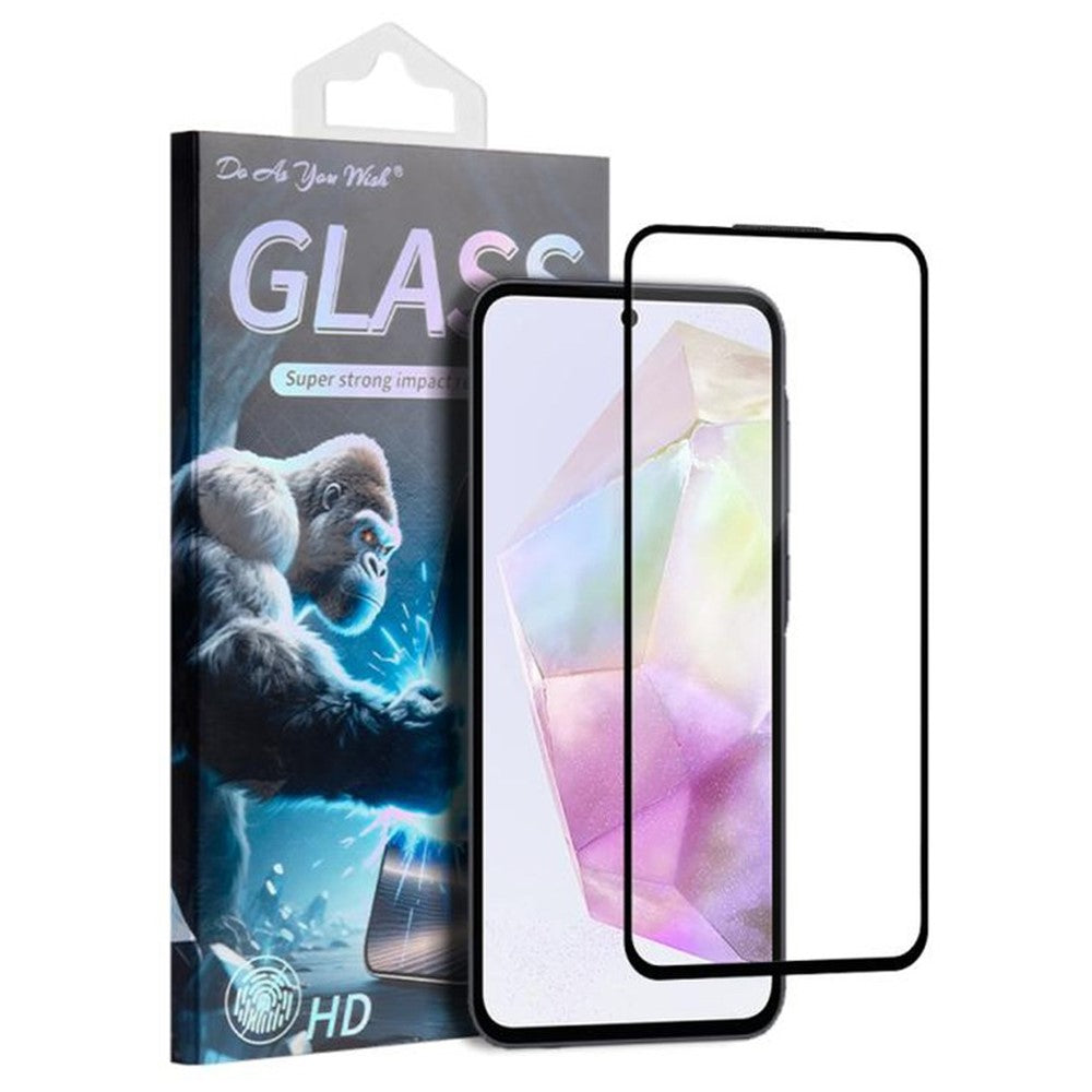GÖR SOM DU VILL för Samsung Galaxy A35 5G skärmskydd silkestryck helhäftande lim hög aluminium-kisel glasfilm