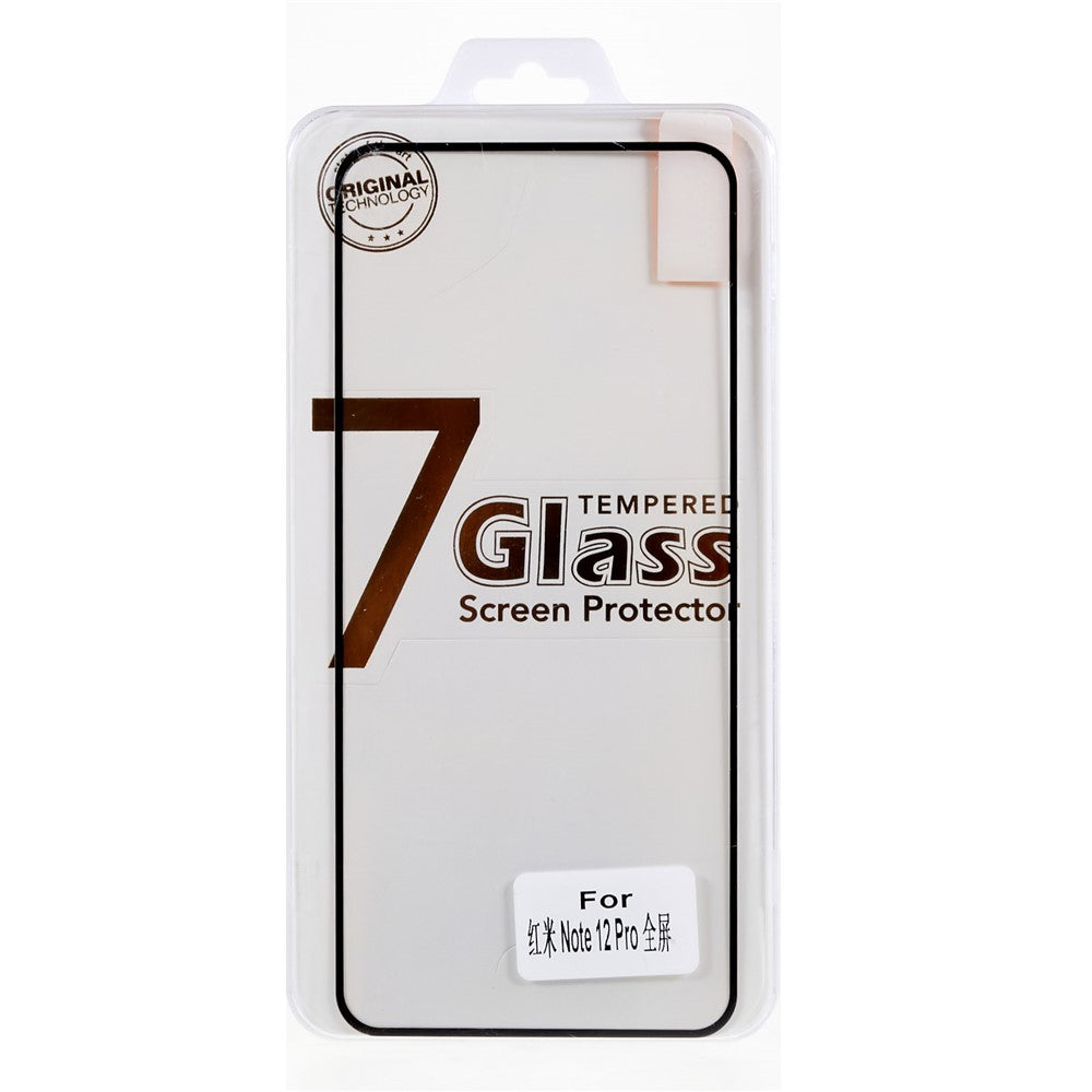 Xiaomi Redmi Note 12 Pro 5G Härdat Glas Skärmskydd Heltäckande Silkestryck Svart Kant Heltäckande Film