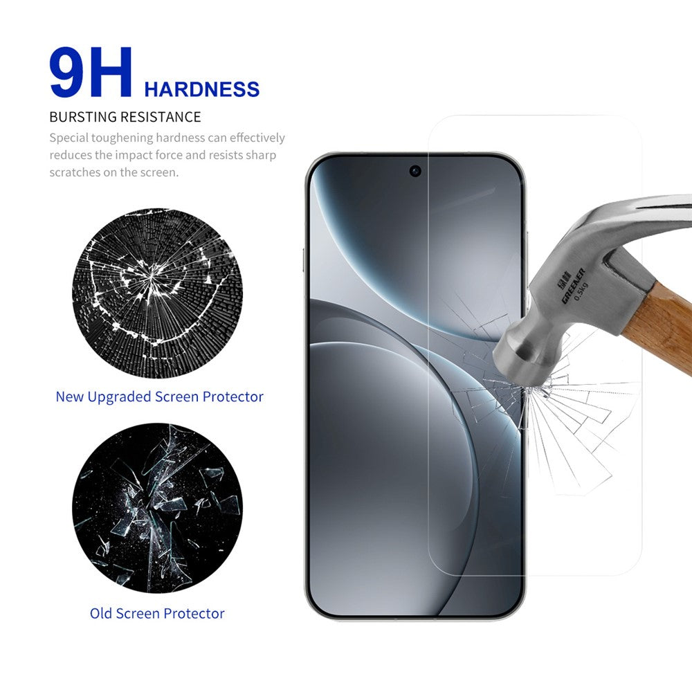 RURIHAI 10-pack skärmskydd för Oppo Find X9 5G, 0,26 mm, 2,5D heltäckande högaluminium-silikatglasfilm (inte heltäckande)