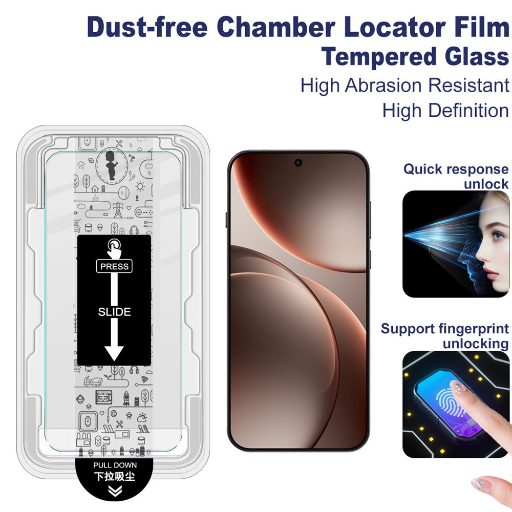 IMAK H Series For Oppo Find X9 Pro 5G Tempered Glass Screen Protector Easy Installation Film with Auto Dust-Remove Tool