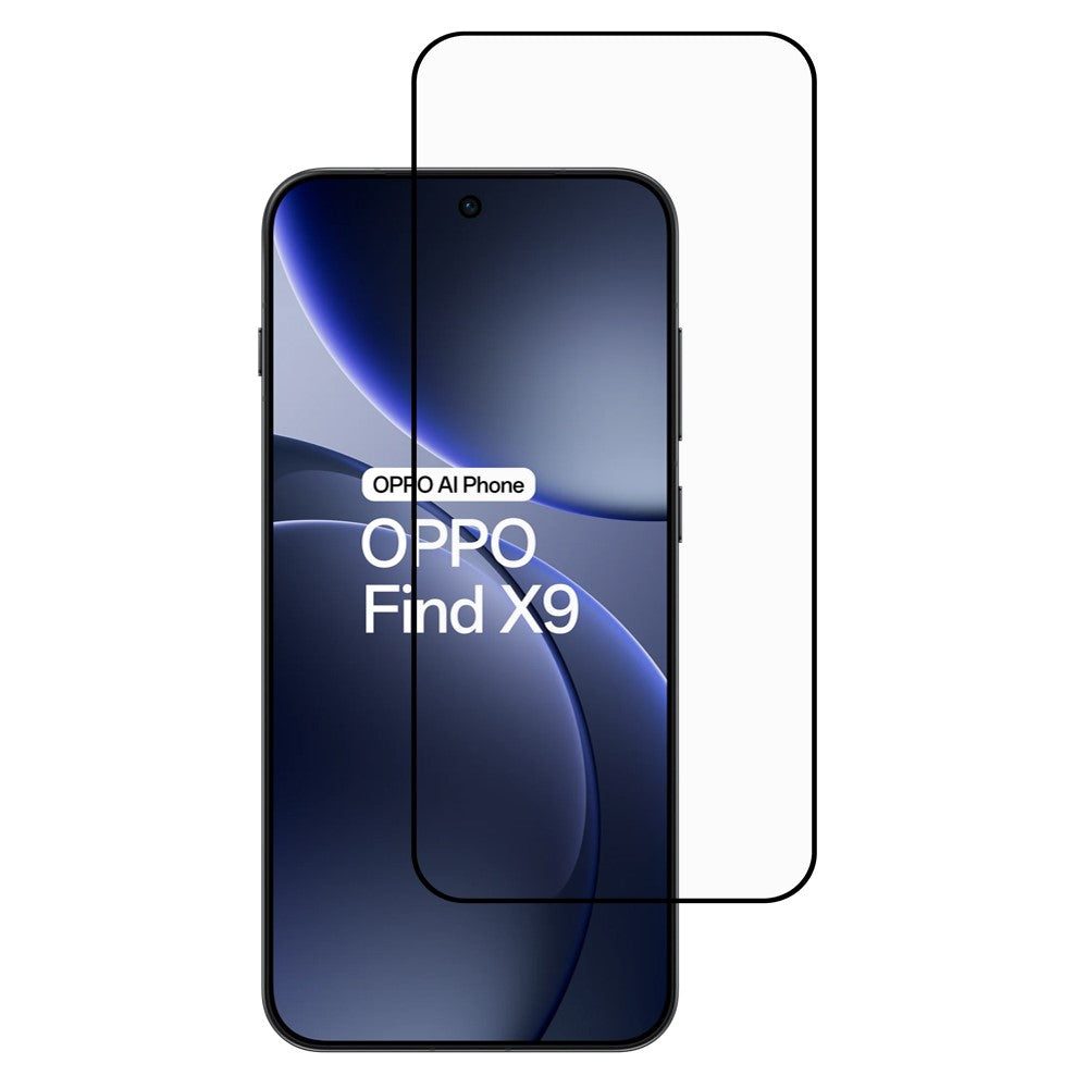 For Oppo Find X9 5G Screen Protector Silk Printing Tempered Glass 0.18mm Ultra-Thin Film (Support Fingerprint Unlock)