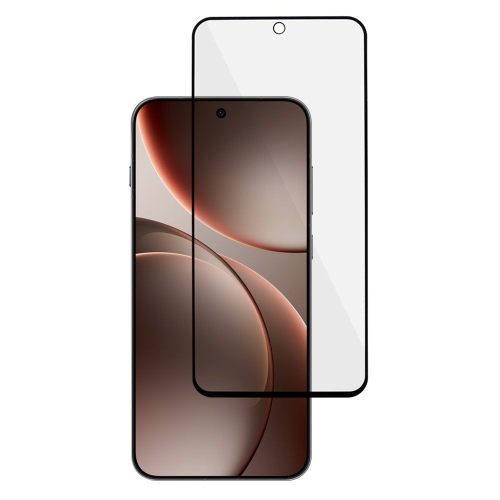 Oppo Find X9 Pro 5G / Honor Magic8 5G fuldskærmsbeskyttelse, sort, mat kant, anti-fingeraftryk, fuldklæbende hærdet glasfilm