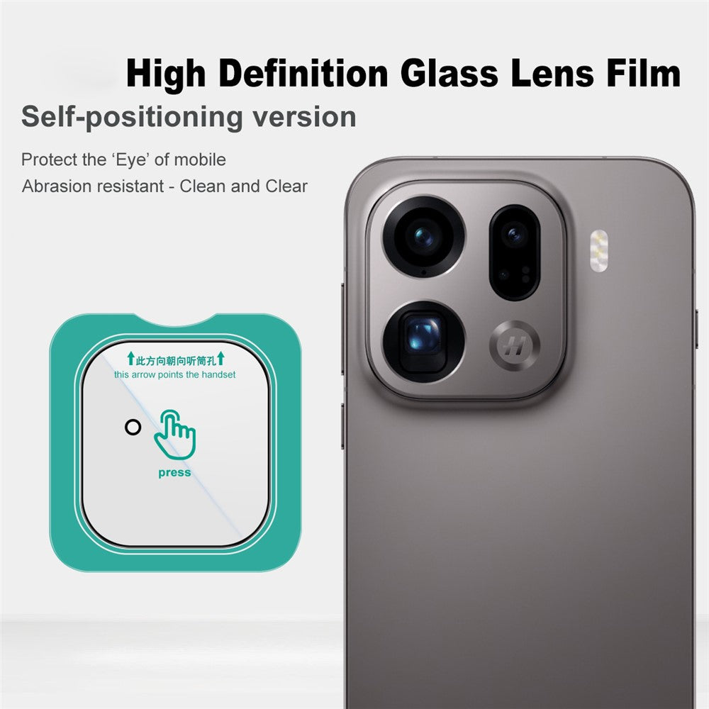 IMAK For Oppo Find X9 Pro 5G Camera Lens Protector Tempered Glass Full Cover Lens Film with Self Positioning Frame