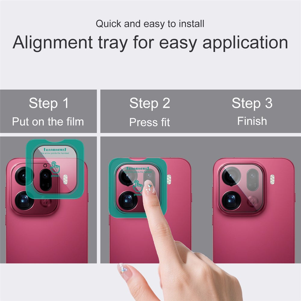 IMAK For Oppo Find X9 Pro 5G Camera Lens Protector Tempered Glass Full Cover Lens Film with Self Positioning Frame