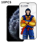 For iPhone 11 Pro 10Pcs Full Screen Protector 3D Arc 120C Anti-Static Silk Printing High Aluminium-silicon Glass Film