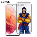 For Samsung Galaxy S21+ 5G 10Pcs Full Screen Protector 3D Arc 120C Anti-Static Silk Printing High Aluminium-silicon Glass Film