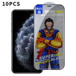 For iPhone 11 Pro 10Pcs Anti-Spy Full Screen Protector 300C Large Arc Anti Static Silk Printing Tempered Glass Film