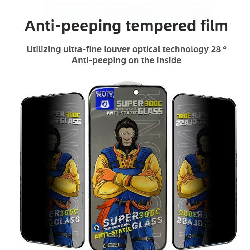 For iPhone 11 Pro 10Pcs Anti-Spy Full Screen Protector 300C Large Arc Anti Static Silk Printing Tempered Glass Film