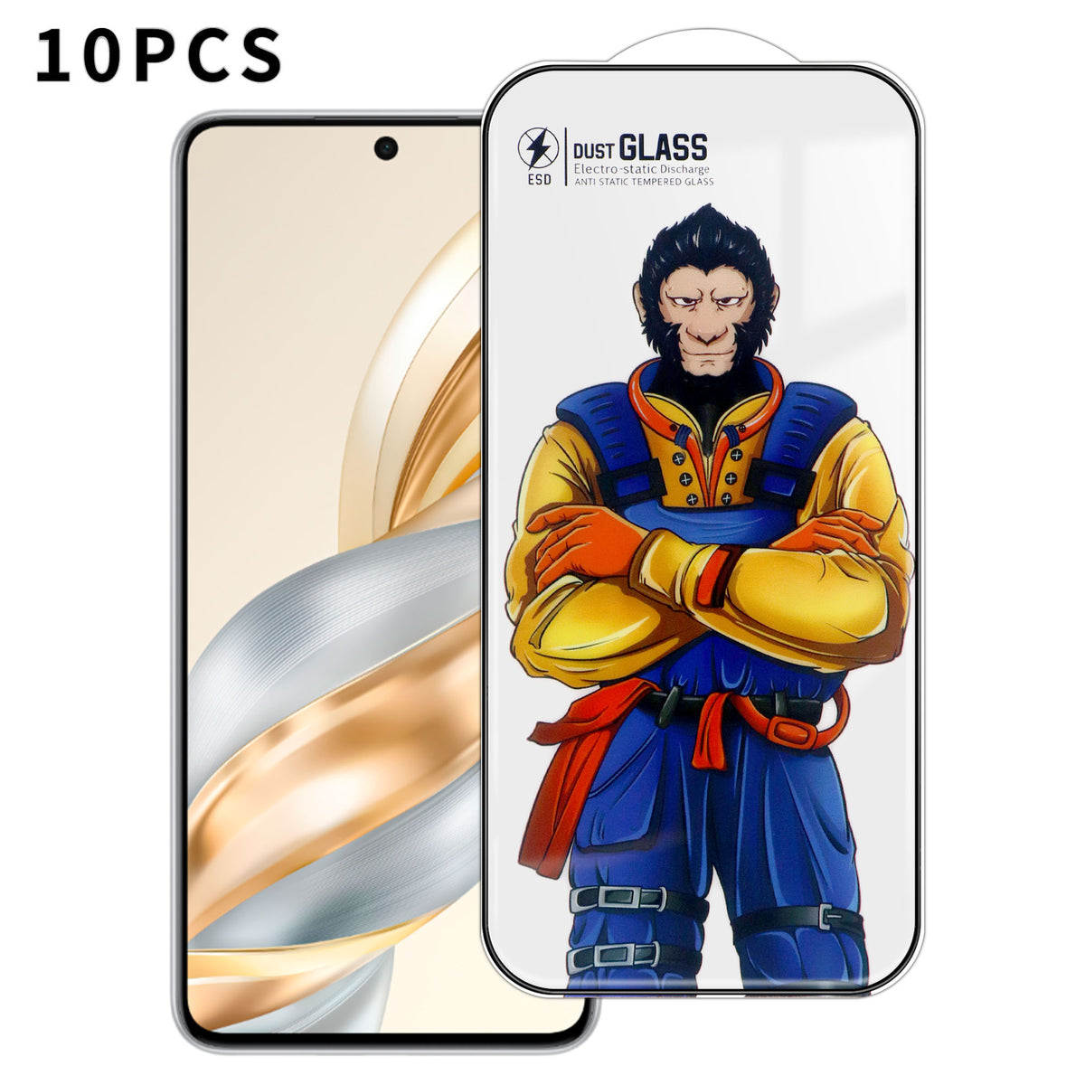For Honor X60 5G 10Pcs Full Screen Protector 3D Arc 120C Anti-Static Silk Printing High Aluminium-silicon Glass Film