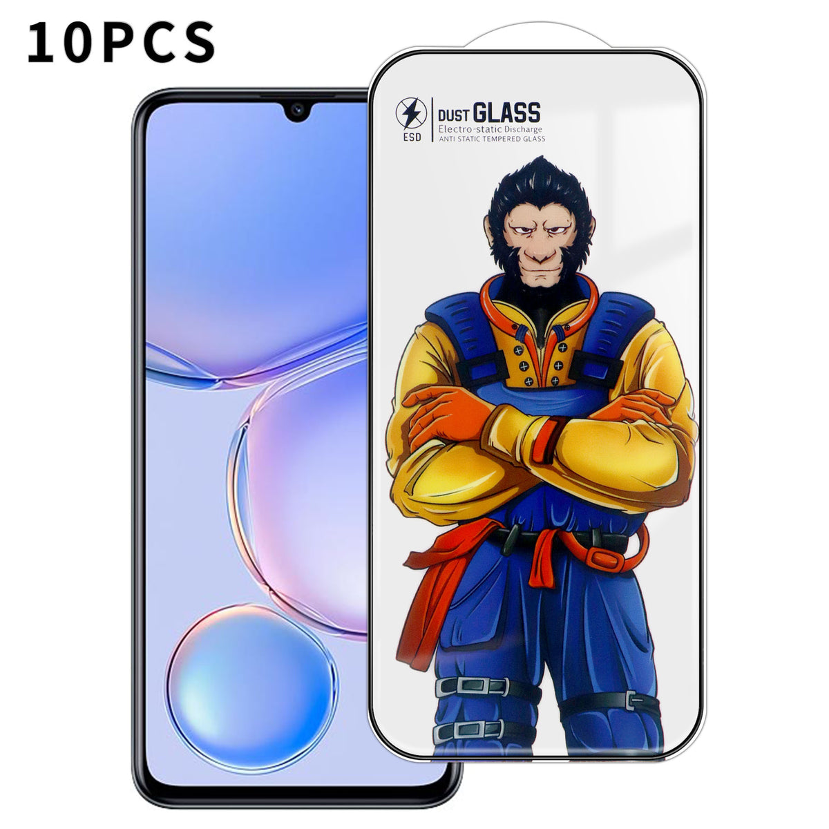 For Huawei Enjoy 60 10Pcs Full Screen Protector 3D Arc 120C Anti-Static Silk Printing High Aluminium-silicon Glass Film