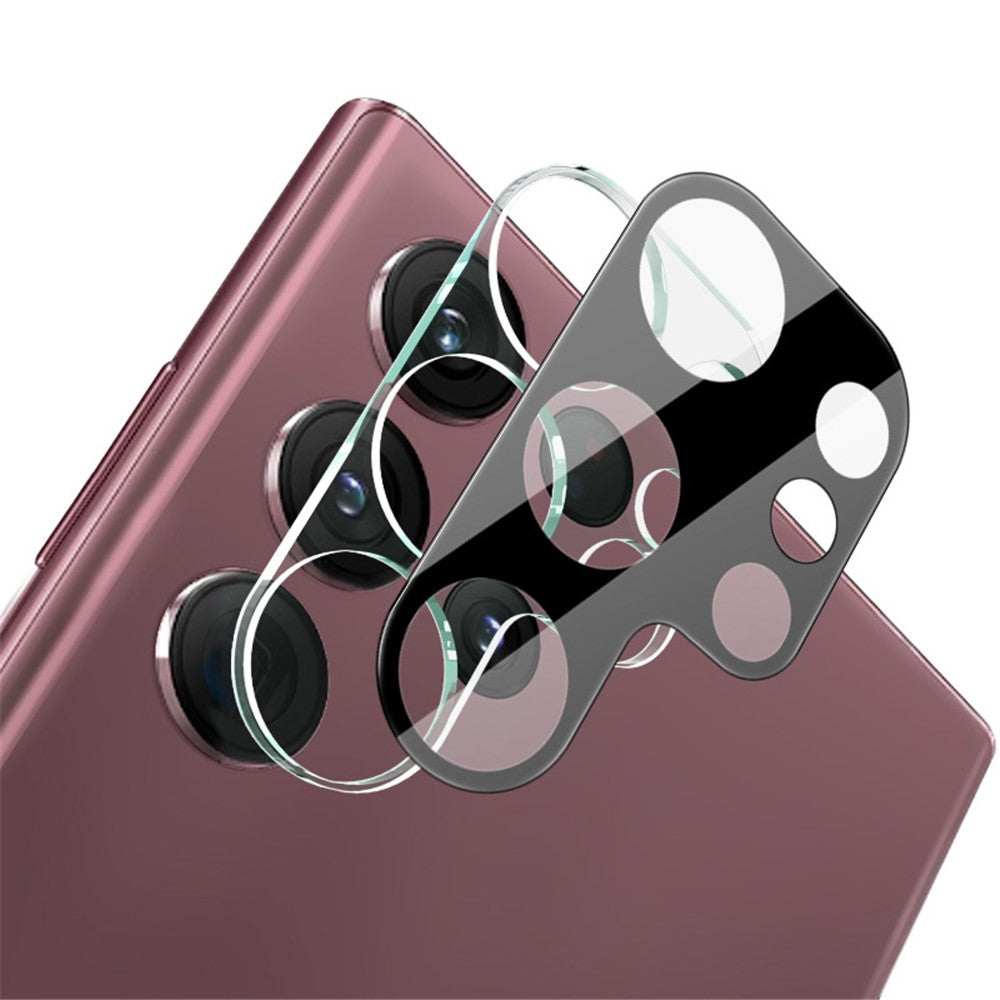 IMAK För Samsung Galaxy S23 Ultra Härdat Glas Linsfilm + Akryl Linsskydd Slitstarkt Kameralinsskydd (Svart Version)