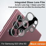 IMAK För Samsung Galaxy S23 Ultra Härdat Glas Linsfilm + Akryl Linsskydd Slitstarkt Kameralinsskydd (Svart Version)
