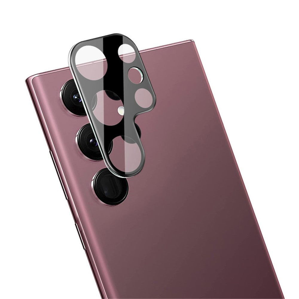 IMAK För Samsung Galaxy S23 Ultra Härdat Glas Linsfilm + Akryl Linsskydd Slitstarkt Kameralinsskydd (Svart Version)