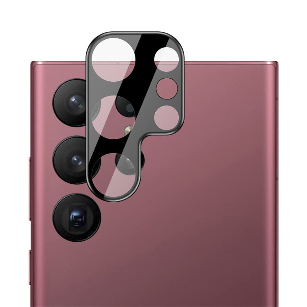IMAK För Samsung Galaxy S23 Ultra Härdat Glas Linsfilm + Akryl Linsskydd Slitstarkt Kameralinsskydd (Svart Version)