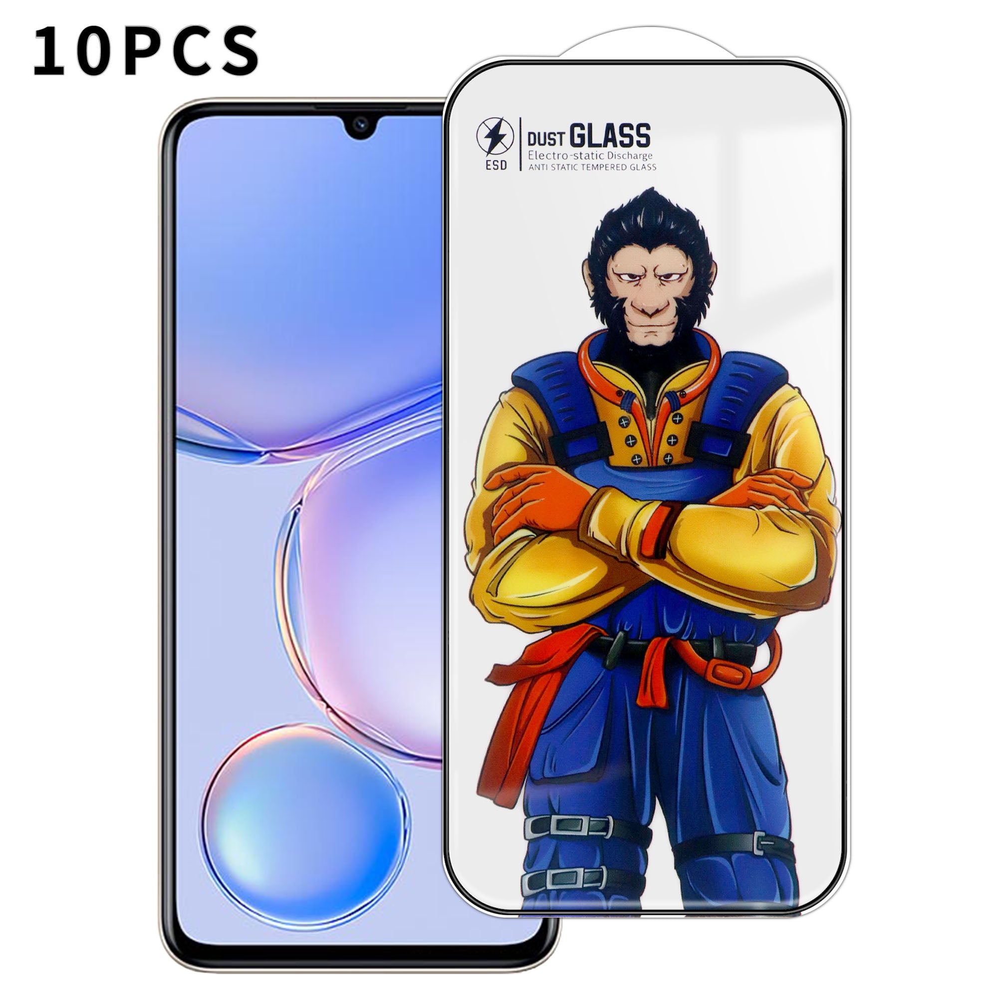 Huawei Nova Y71 4G 10 st. helskärmsskydd 3D Arc 120C antistatiskt silkestryck hög aluminium-kiselglasfilm