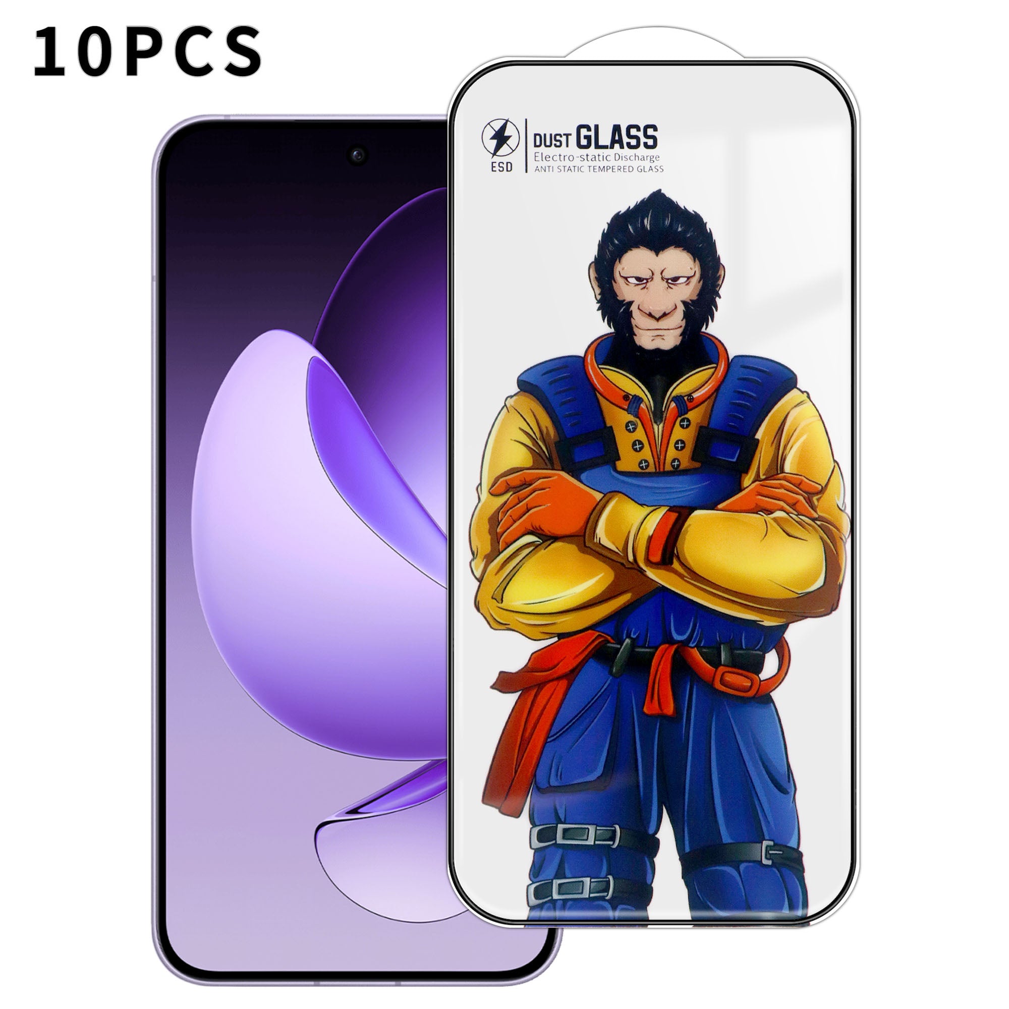 Oppo Reno13 5G (Global) 10 st. helskärmsskydd 3D Arc 120C antistatiskt silkestryck hög aluminium-kiselglasfilm