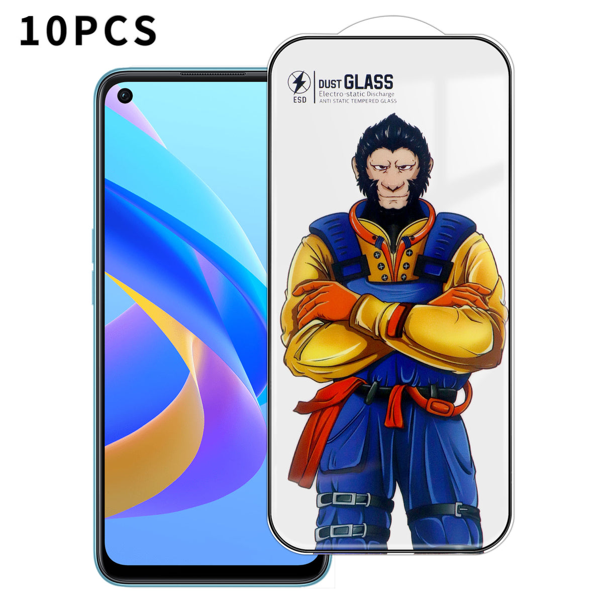 For Oppo A36 10Pcs Full Screen Protector 3D Arc 120C Anti-Static Silk Printing High Aluminium-silicon Glass Film