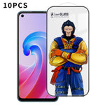 For Oppo A96 4G 10Pcs Full Screen Protector 3D Arc 120C Anti-Static Silk Printing High Aluminium-silicon Glass Film