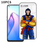 For Oppo Reno8 5G (Global Version) 10Pcs Full Screen Protector 3D Arc 120C Anti-Static Silk Printing High Aluminium-silicon Glass Film
