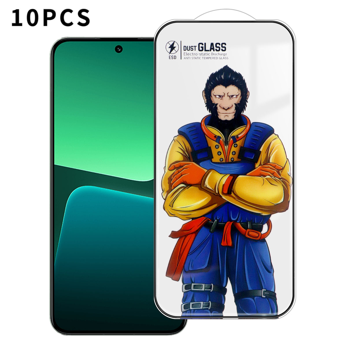 For Xiaomi 13 10Pcs Full Screen Protector 3D Arc 120C Anti-Static Silk Printing High Aluminium-silicon Glass Film