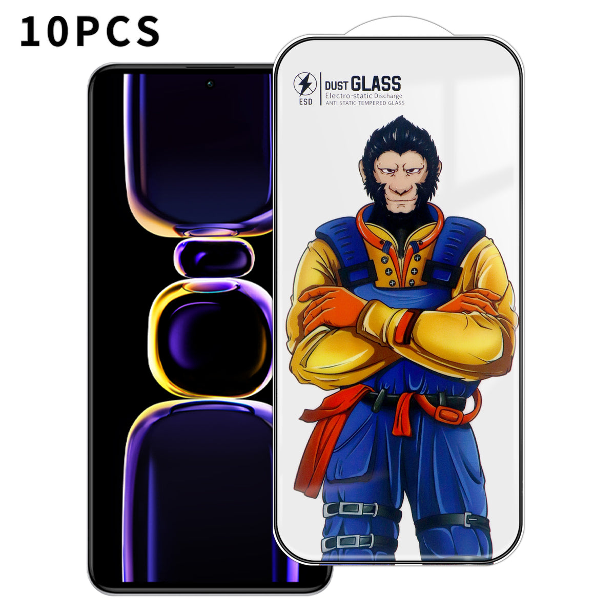 For Xiaomi Redmi K60 5G 10Pcs Full Screen Protector 3D Arc 120C Anti-Static Silk Printing High Aluminium-silicon Glass Film