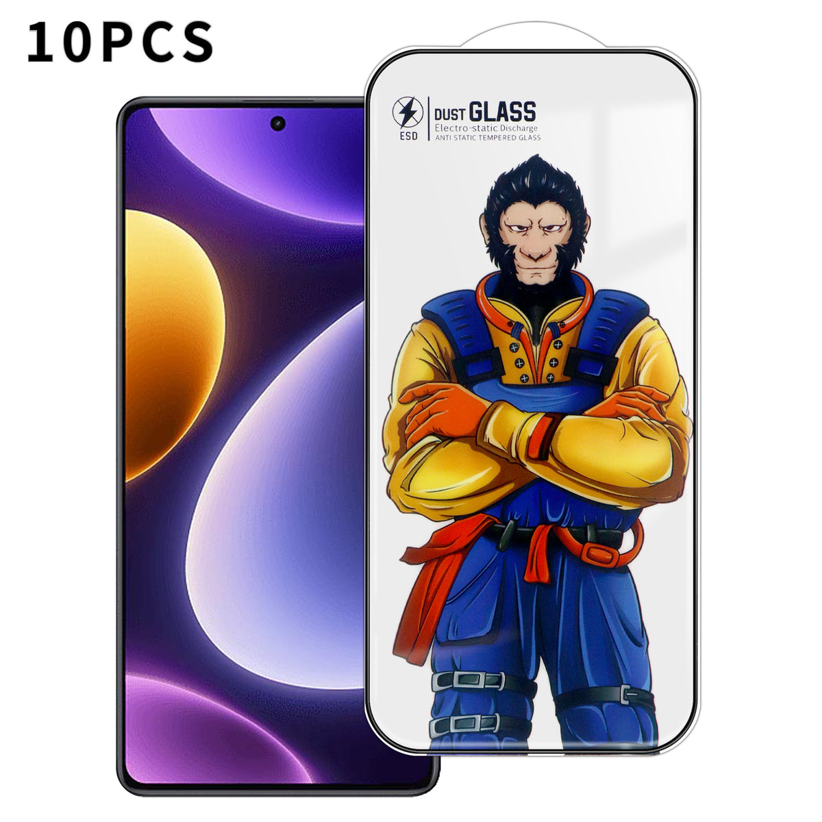 Xiaomi Redmi Note 12 Turbo 10 st. helskärmsskydd 3D Arc 120C antistatiskt silkestryck hög aluminium-kiselglasfilm