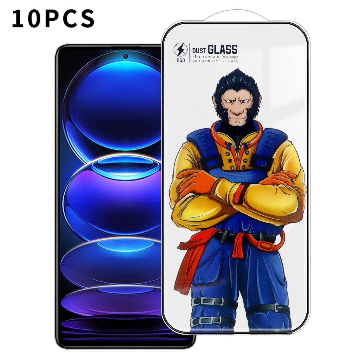 For Xiaomi Redmi Note 12 Pro+ 5G 10Pcs Full Screen Protector 3D Arc 120C Anti-Static Silk Printing High Aluminium-silicon Glass Film