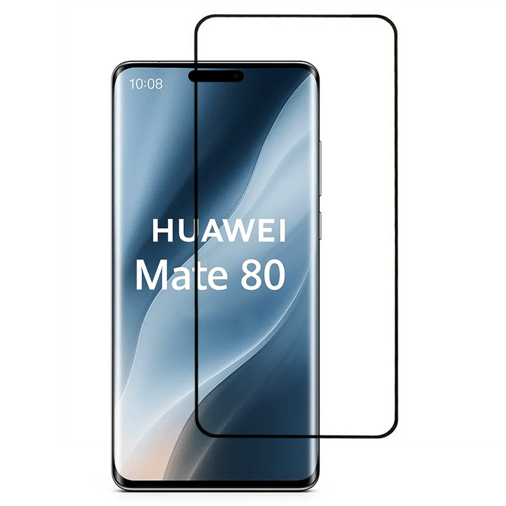 For Huawei Mate 80 Screen Protector Full Glue Silk Printing Tempered Glass Film Support Fingerprint Unlock