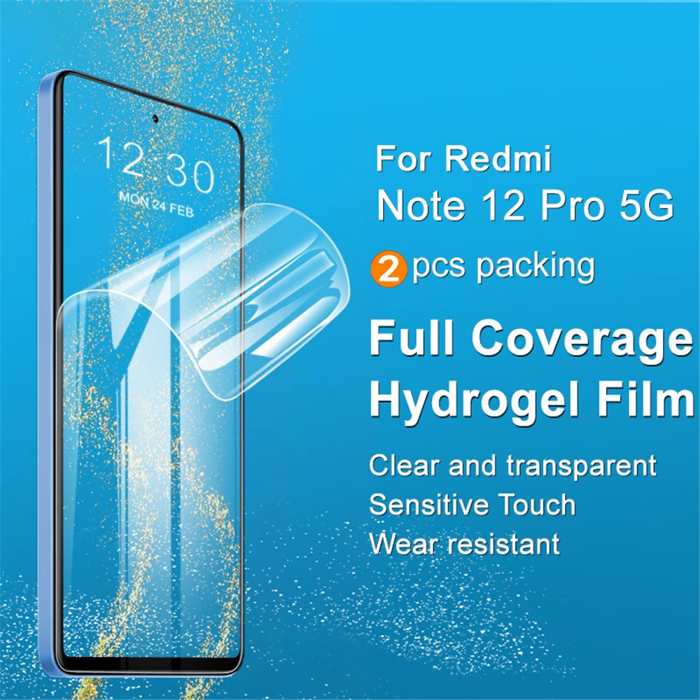 IMAK 2 st/set Hydrogelfilm III Skärmskydd för Xiaomi Redmi Note 12 Pro 5G / Note 12 Pro Speed 5G / Poco X5 Pro 5G Mjuk TPU Explosionsskyddande Heltäckande HD-film