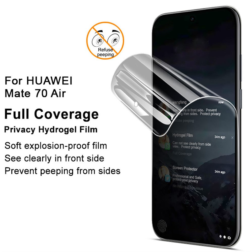 IMAK Privacy Hydrogel Film III For Huawei Mate 70 Air Anti-Spy TPU Phone Screen Film Full Covering Screen Protector