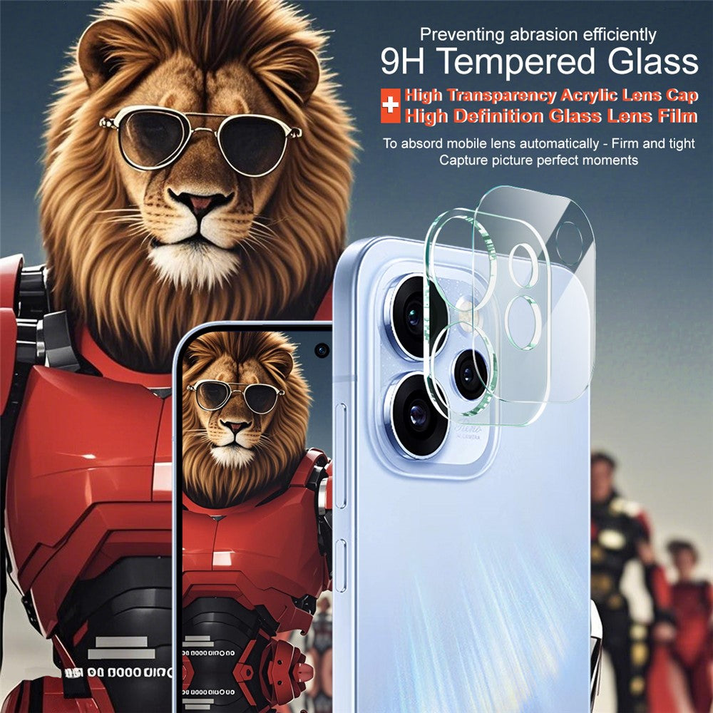 IMAK For Oppo Reno15 Pro 5G (Global) / Reno15 5G (China) Tempered Glass Full Cover Camera Lens Protector + Acrylic Lens Cap
