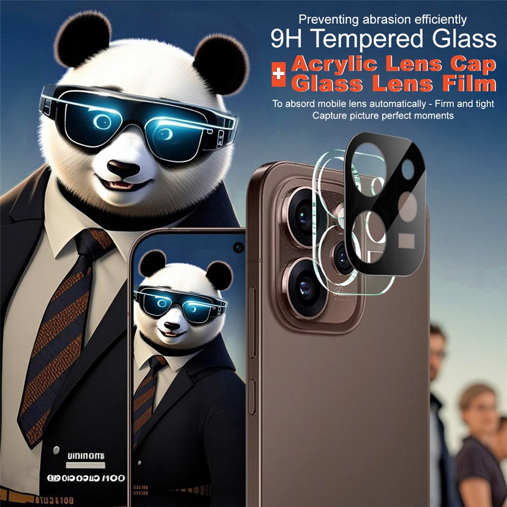 IMAK för Oppo Reno15 Pro Max 5G (Global) / Reno15 Pro 5G (Kina) Härdat glas, heltäckande linsfilm + akrylskydd (svart version)