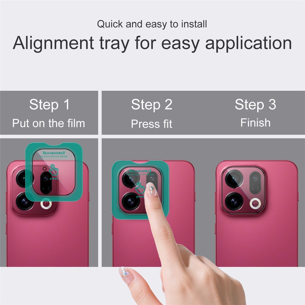 IMAK 3 stk. til Oppo Find X9s 5G / Find X9 5G kameralinsebeskyttelse i hærdet glas, fulddækkende linsefilm med selvpositionerende ramme