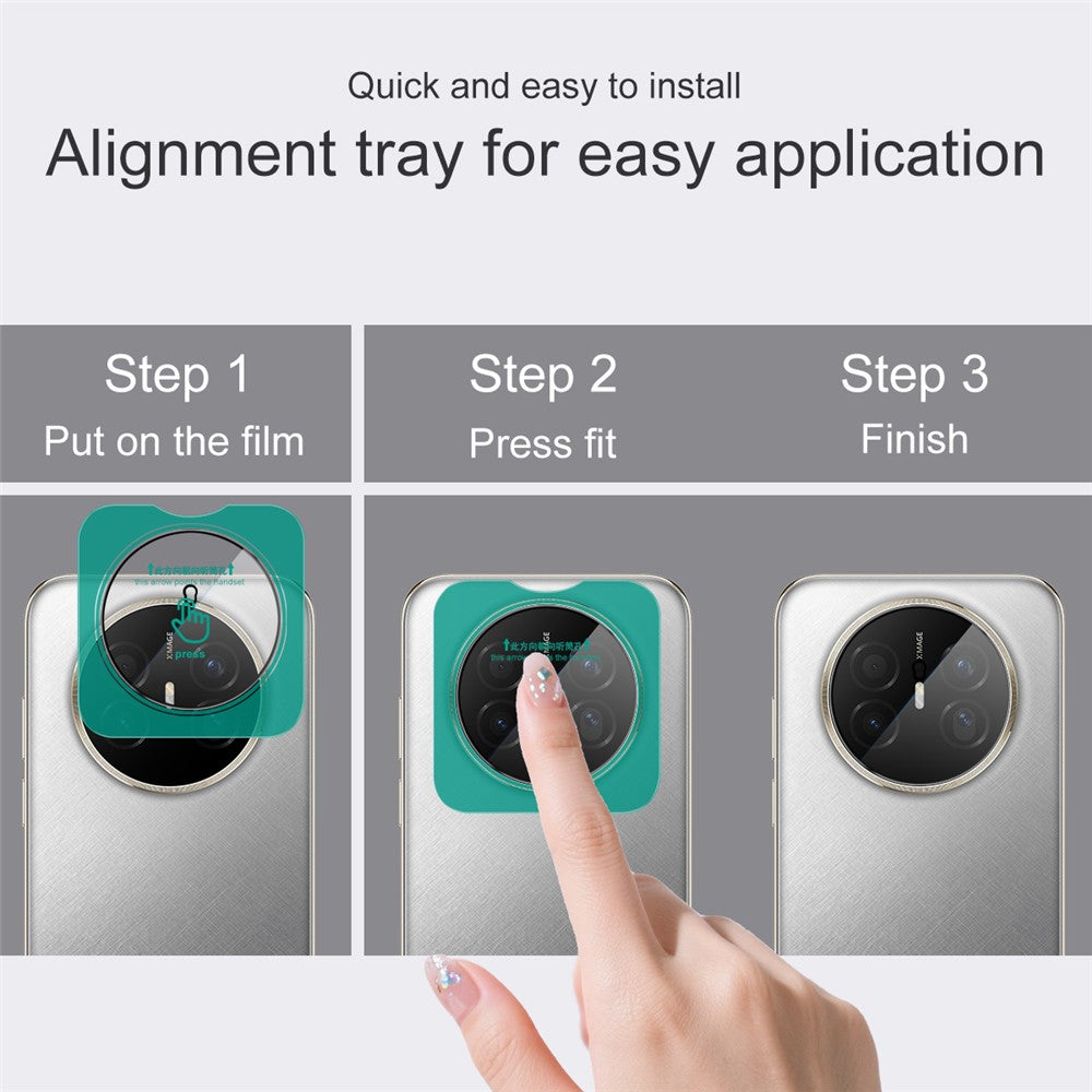 IMAK För Huawei Mate 70 Air Kameralinsskydd Härdat Glas Heltäckande Linsfilm med Självpositionerande Ram